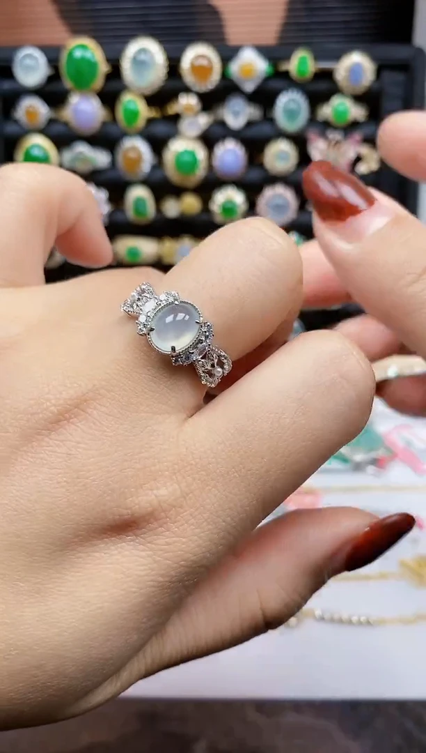 银S925镶嵌戒指翡翠479