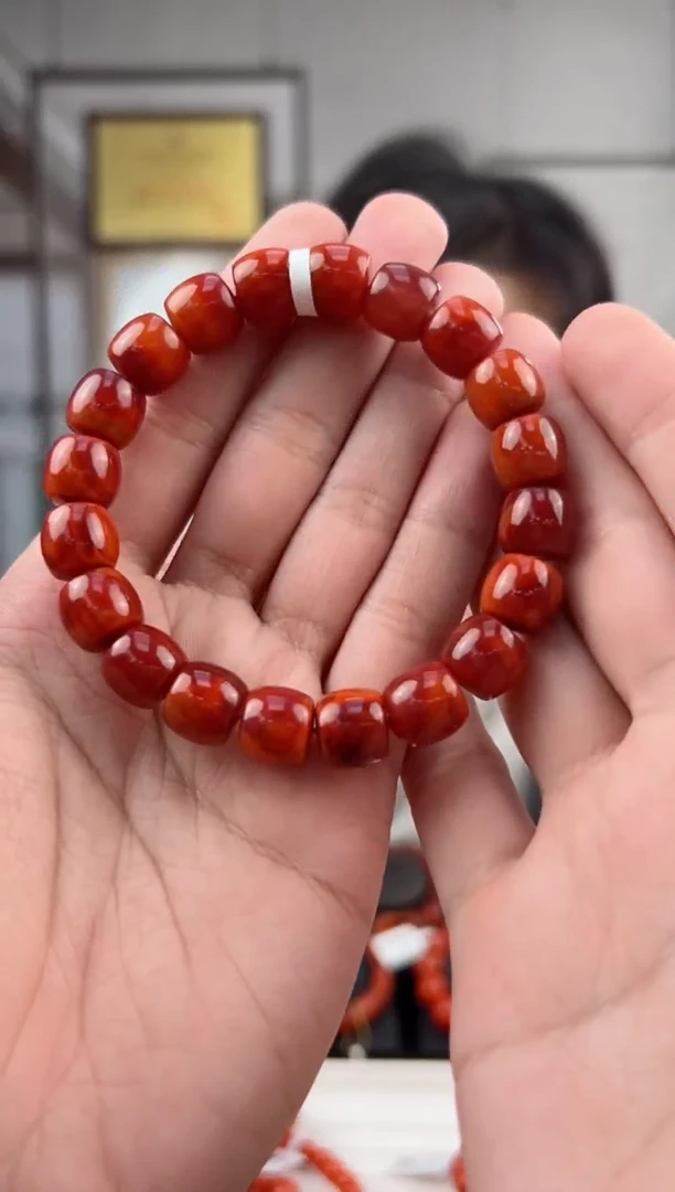 【送福珠宝】瓦西老矿牛血红云端高货（玉化）单圈11mm@T06580@