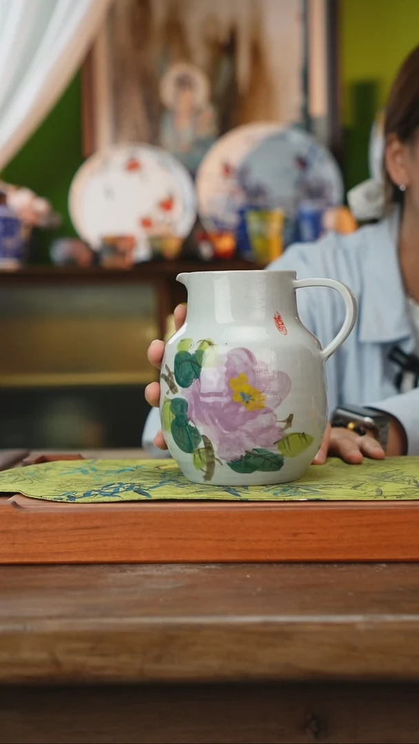 摆件景德镇釉下手绘陶瓷茶具，咖啡杯