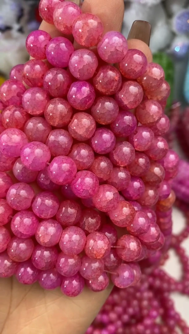 玻璃0845卡10琉璃爆花珠20颗草莓熊颜色