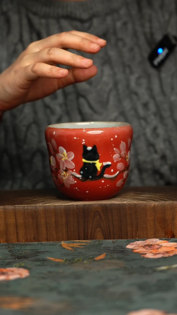 杯釉下彩手工手绘同款陶器