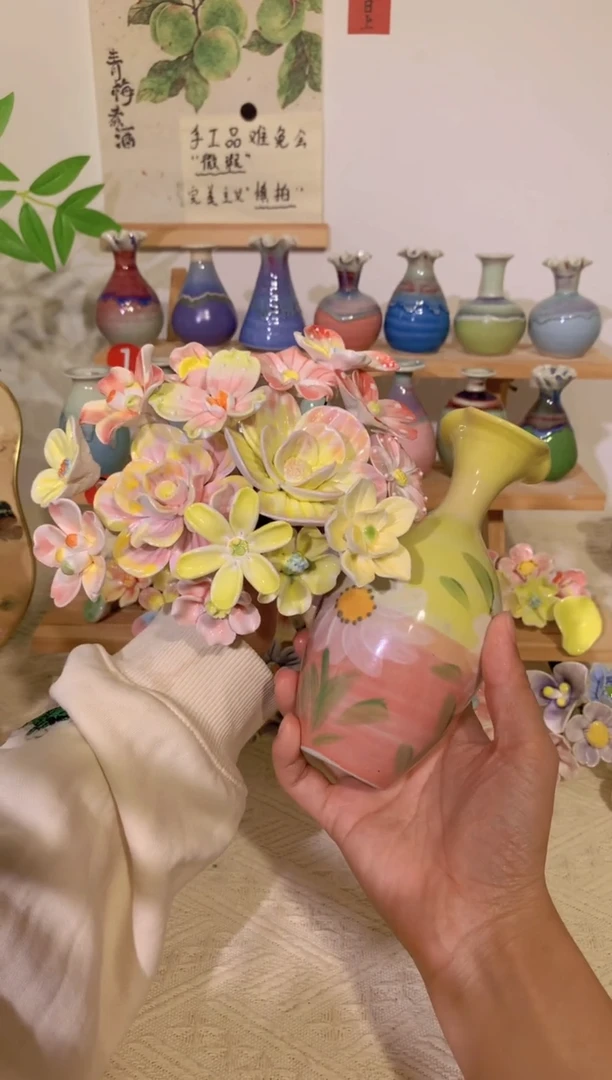 陶瓷大花束＋大花瓶（手工艺品默认微瑕）