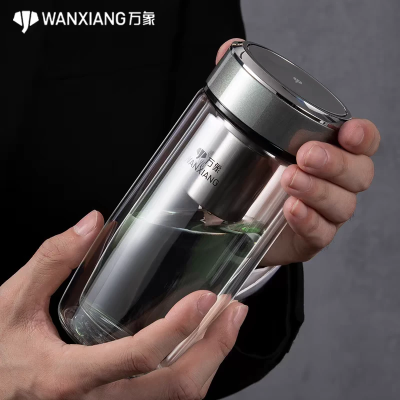 万象玻璃杯双层鹅蛋杯男士女士便携式水杯v270