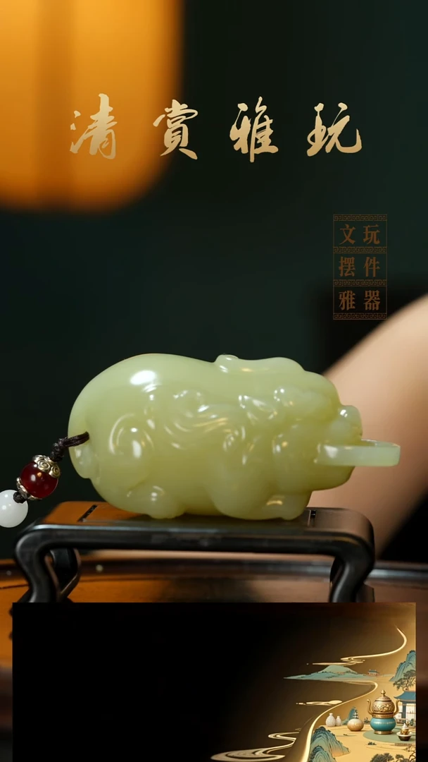 玉《貔貅》手把件摆件