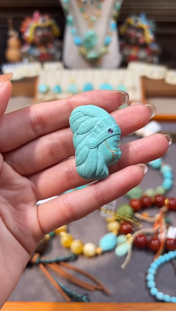 未镶嵌绿松石配饰酋长嘟嘟嘴配饰