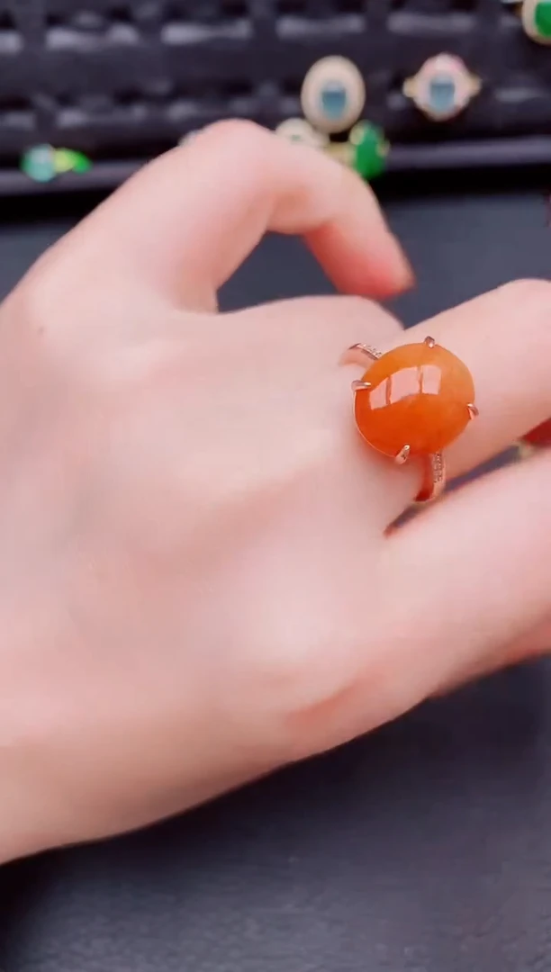 【闪购商品】翡翠戒指银S925镶嵌天然a货翡翠459