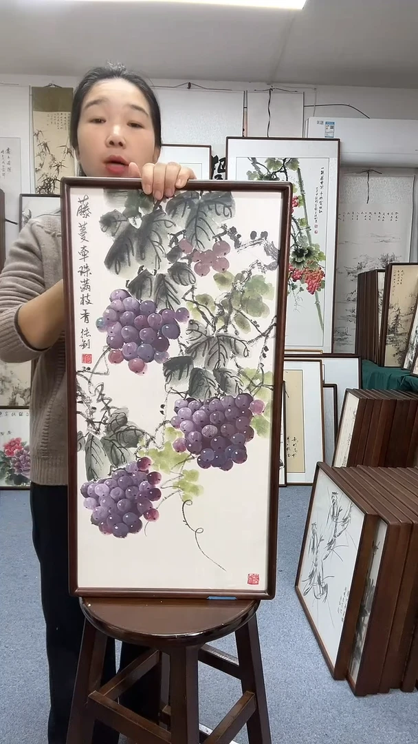 国画尺寸35*68实木画框京东包邮手绘