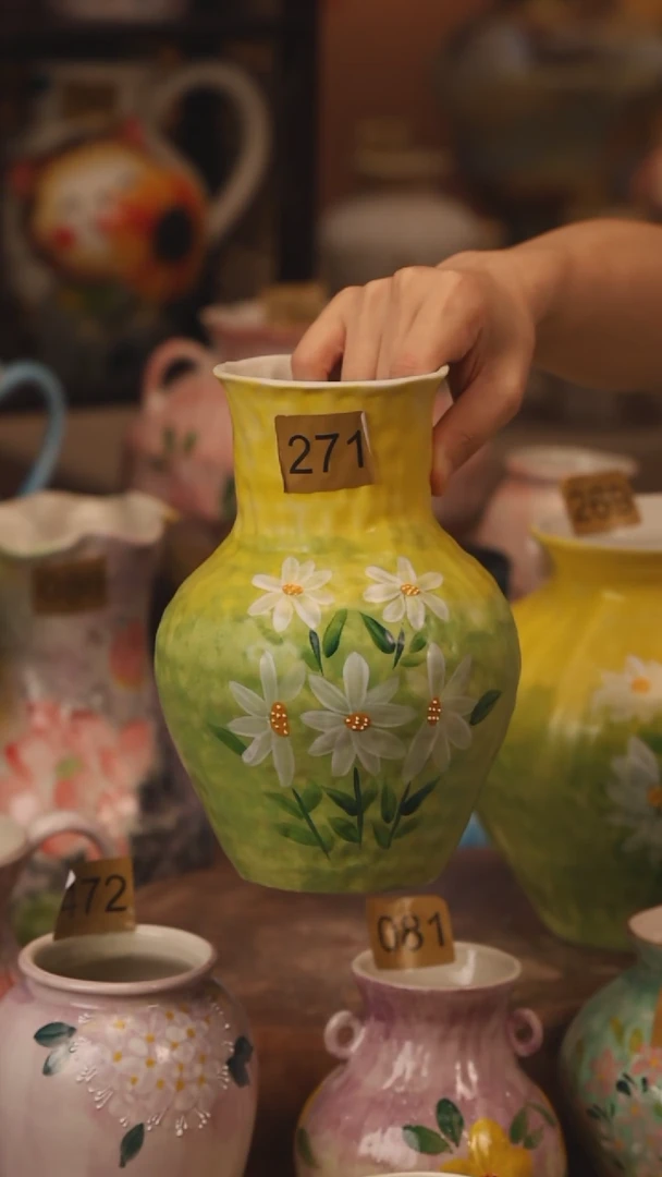 陶瓷271景德镇设计师手作花器摆件侘寂风