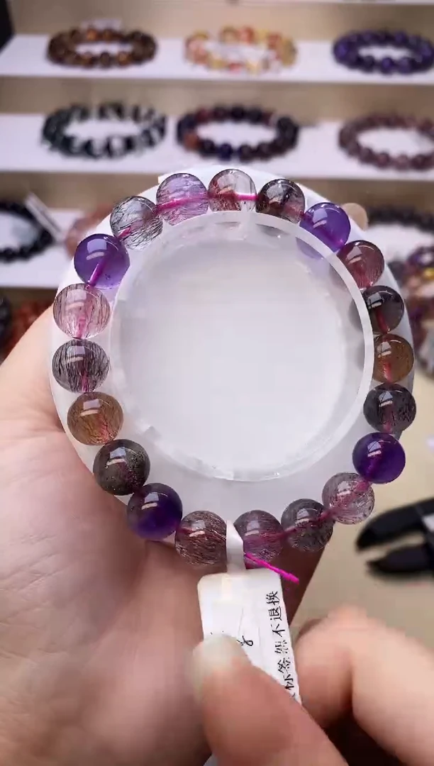 【闪购商品】水晶手链未镶嵌黑加仑超七单圈10m+
