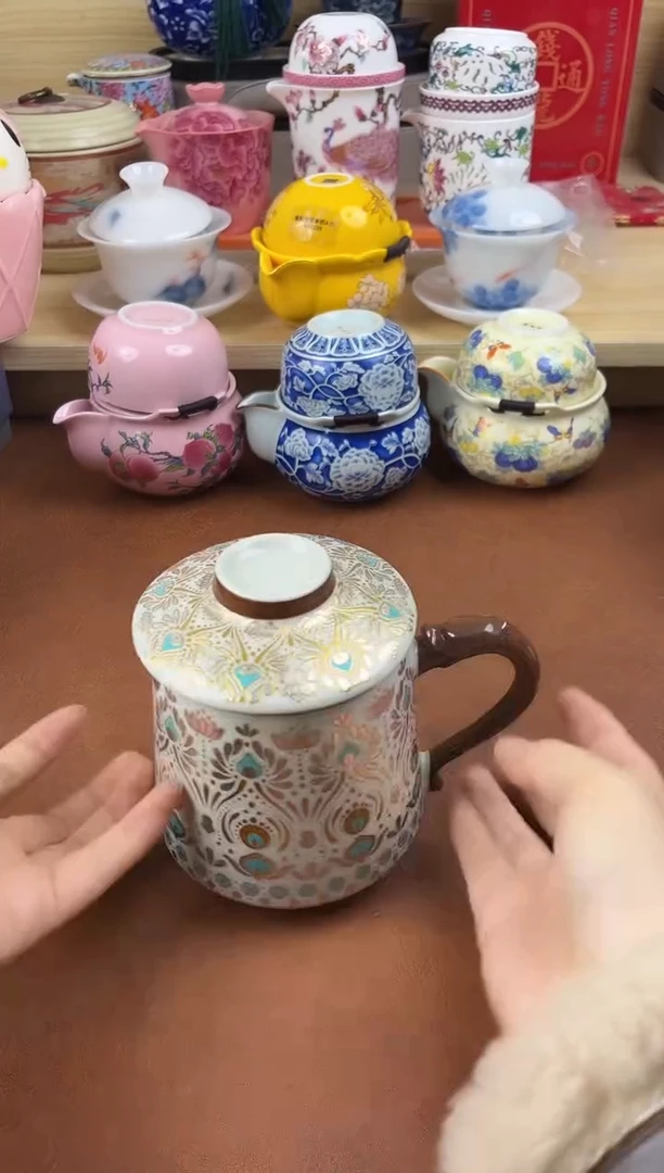 陶陶瓷茶具摆件旅行套组