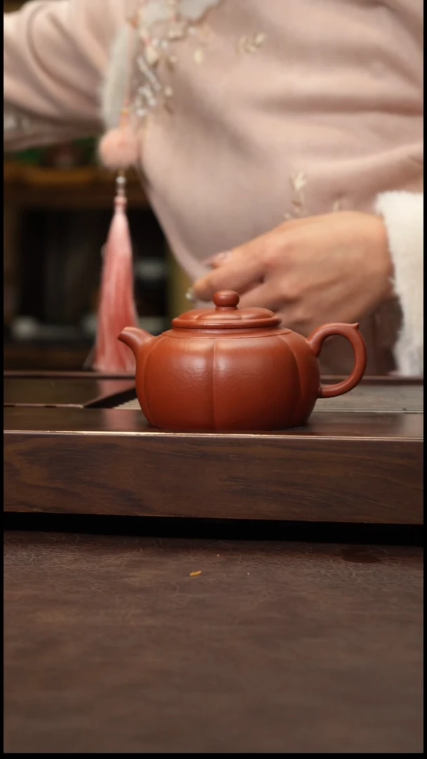 茶壶紫砂青**＆朱泥瓜瓣200cc左右