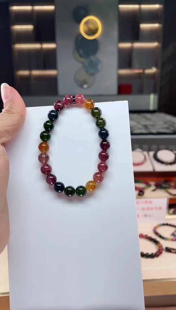 未镶嵌老矿碧玺单圈手串8mm+碧玺（多样性发一条）Q