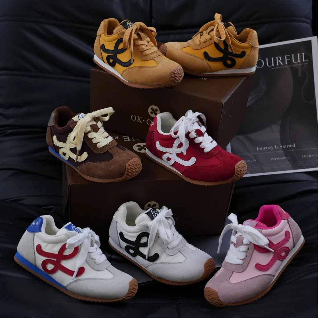 2025儿童新款磨砂皮复古德训鞋阿甘鞋运动鞋时髦百搭童鞋 25006