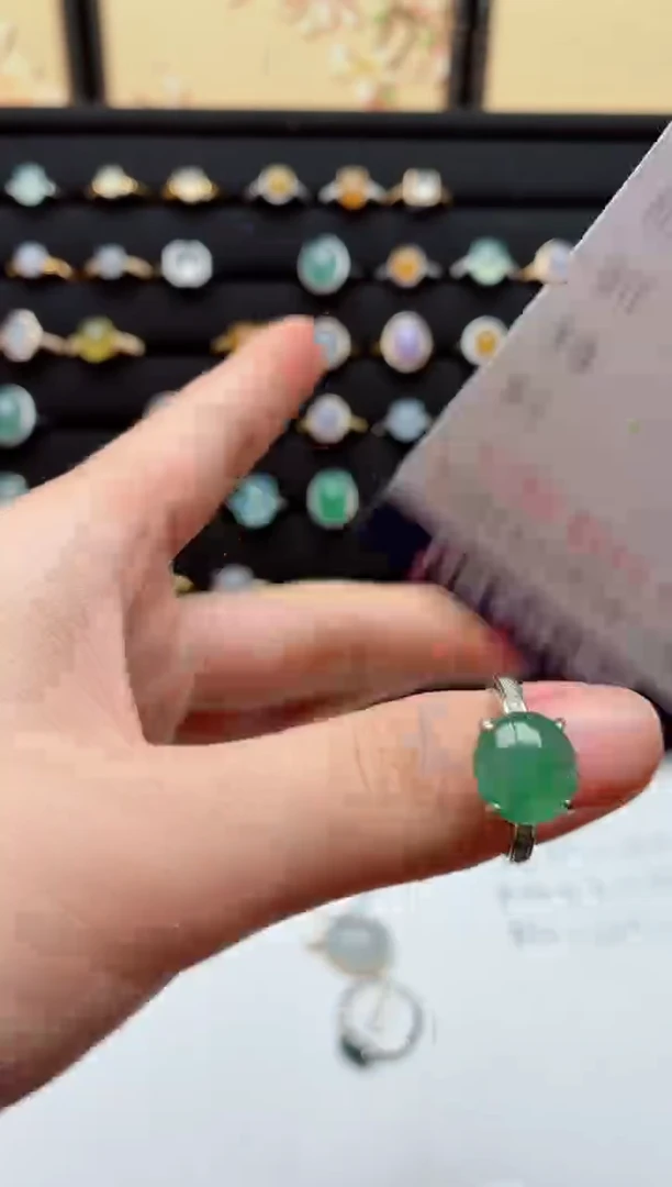 银S925镶嵌戒指翡翠.