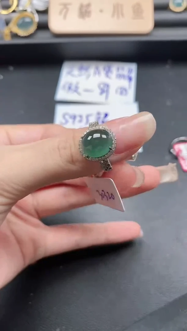 翡翠戒指银S925镶嵌51511