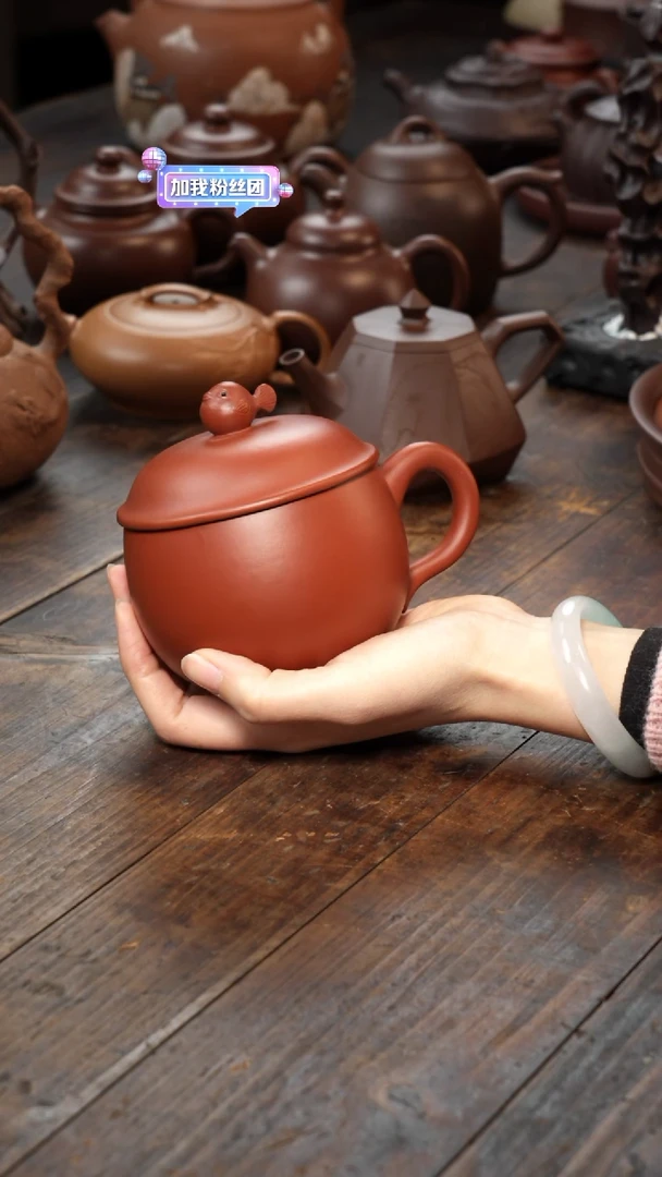 【闪购商品】紫砂茶壶朱泥河豚洒金