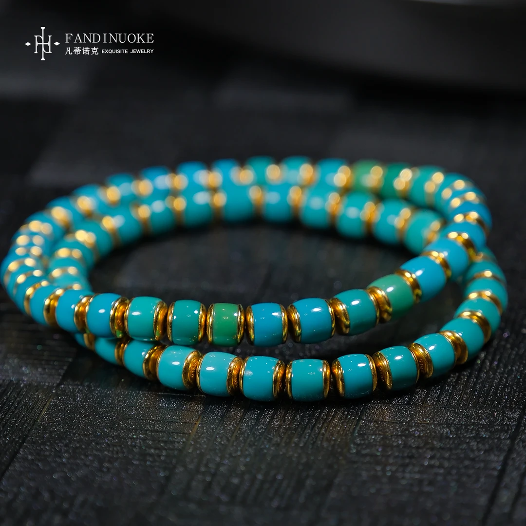【加加专属】15 MJ62635-18k金绿松石设计款手串-多样性发一件-5mm+
