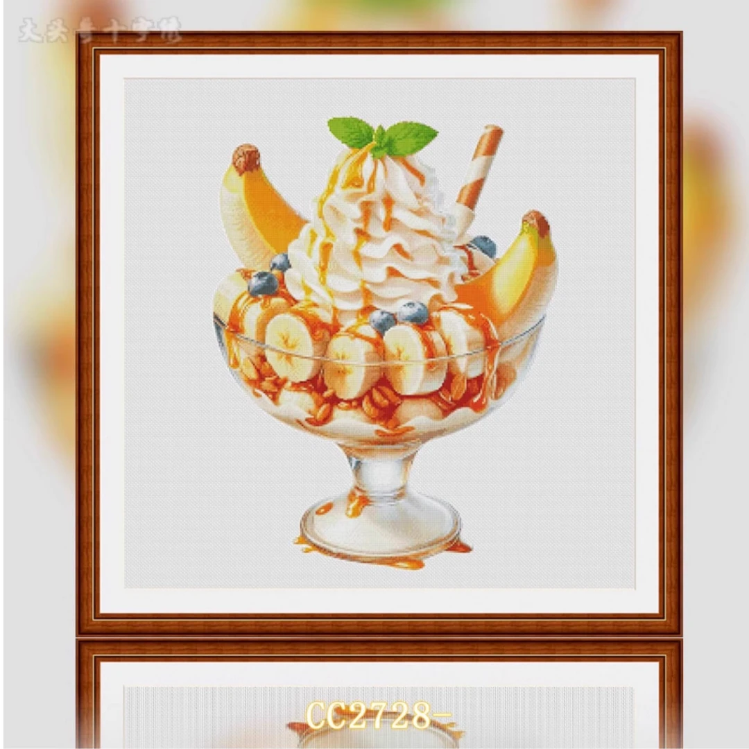 【CC2728-香蕉冰激凌】十字绣2025新款客厅餐厅简单新手款