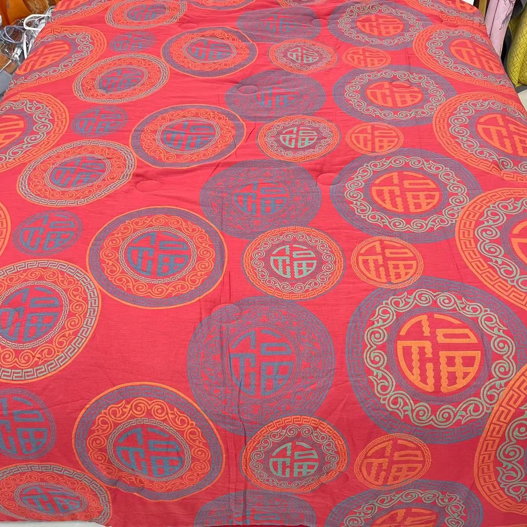 【万福安康】全棉色织双层纱大豆被--200*230