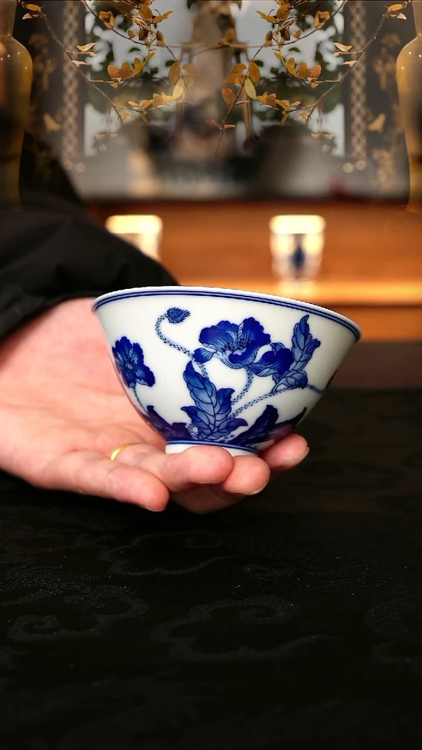 黄振匠造虞美人鸡心杯