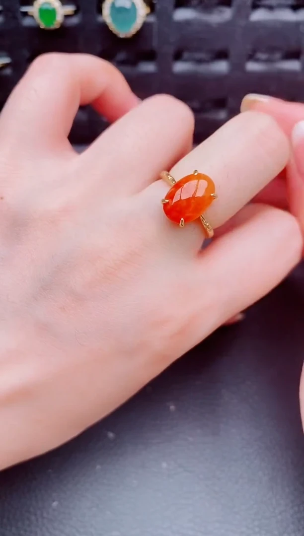 翡翠戒指银S925镶嵌天然a货翡翠189