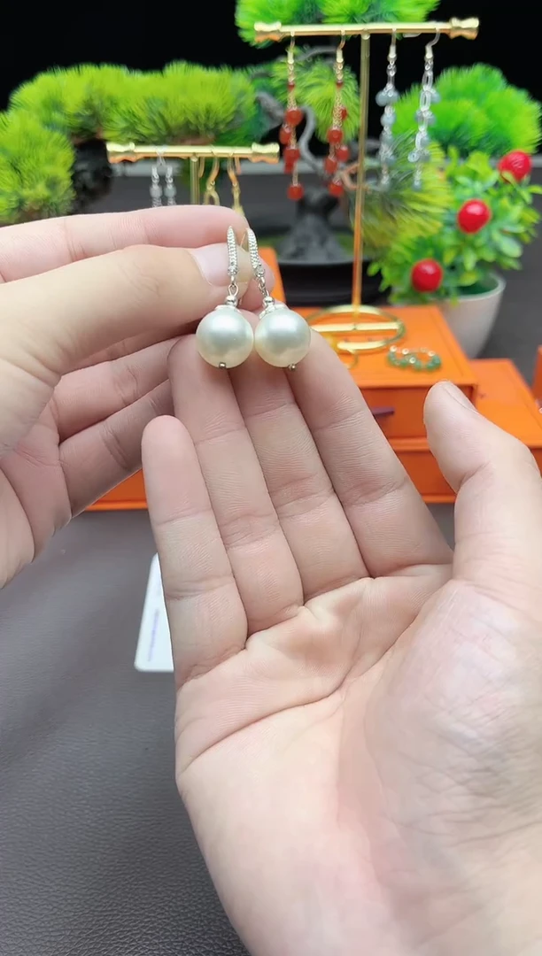 耳饰银S925镶嵌拼合珍珠（马贝珠）239