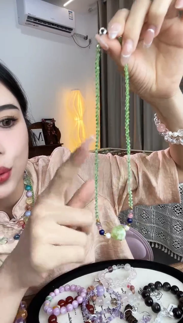 未镶嵌岫玉/碧波青粼项链/多样性发一