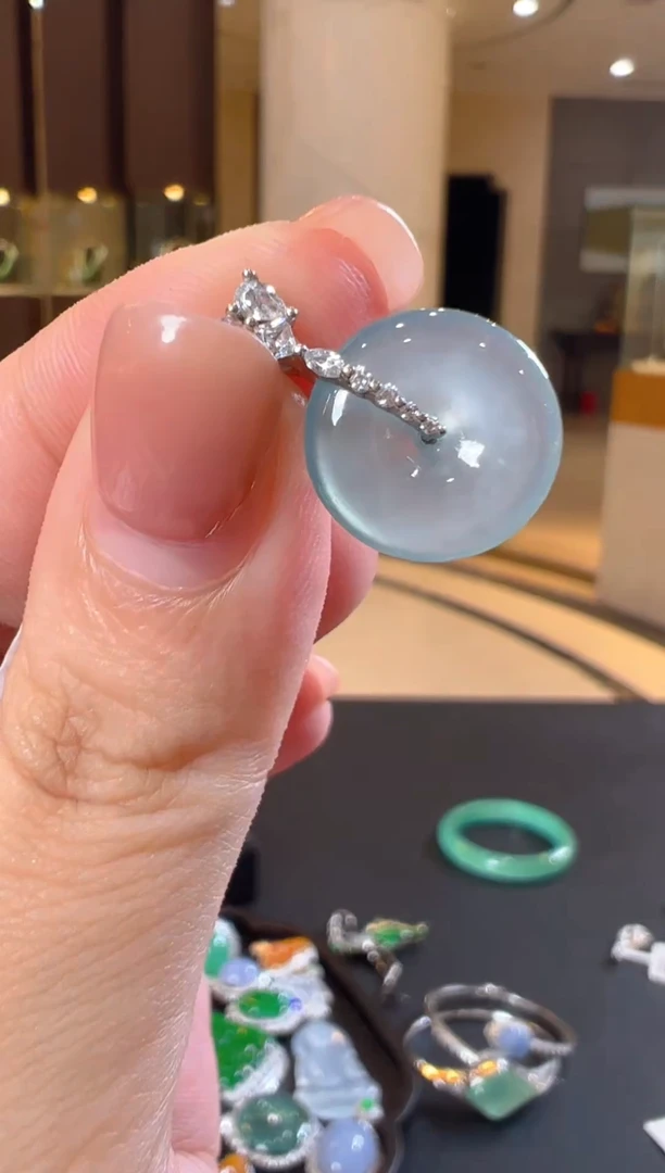 翡翠银S925镶嵌吊坠(不含链)天然A货翡翠JJ06多样性发一