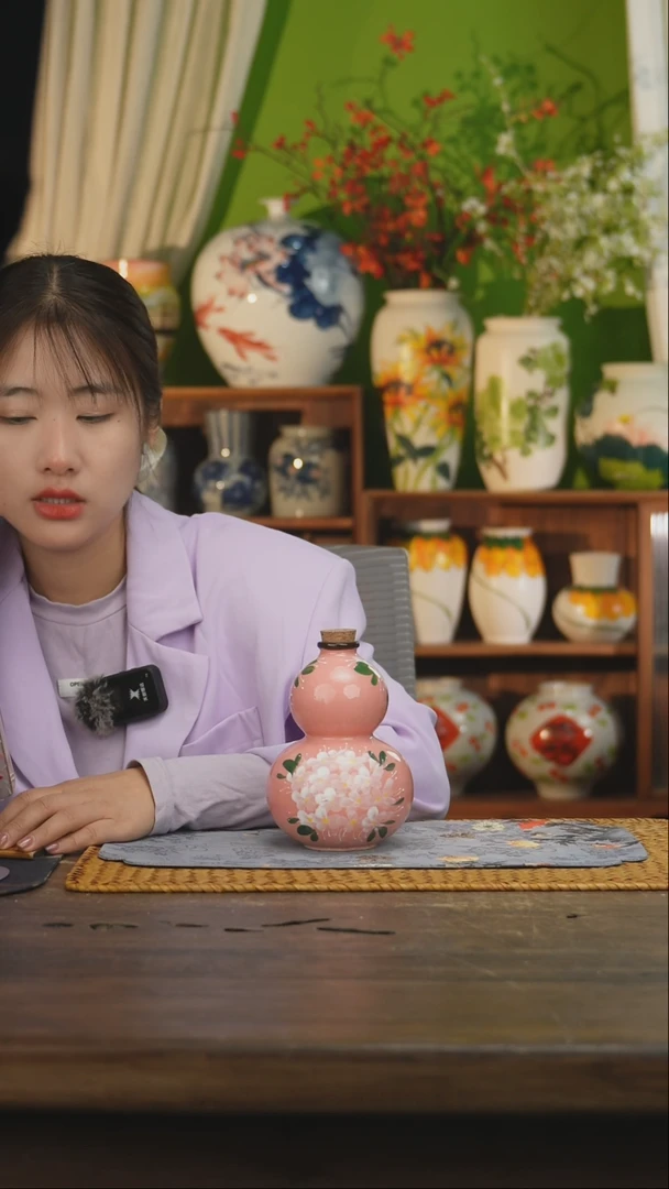 瓷片景德镇纯手工手绘花器摆件