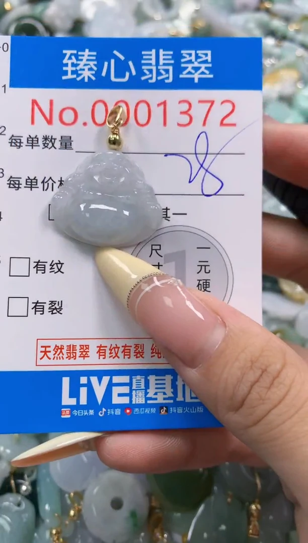 翡翠未镶嵌颈饰含绳0001372