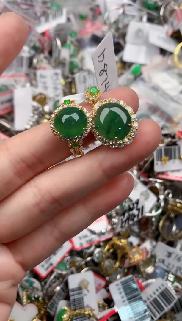 银S925镶嵌戒指翡翠888      6