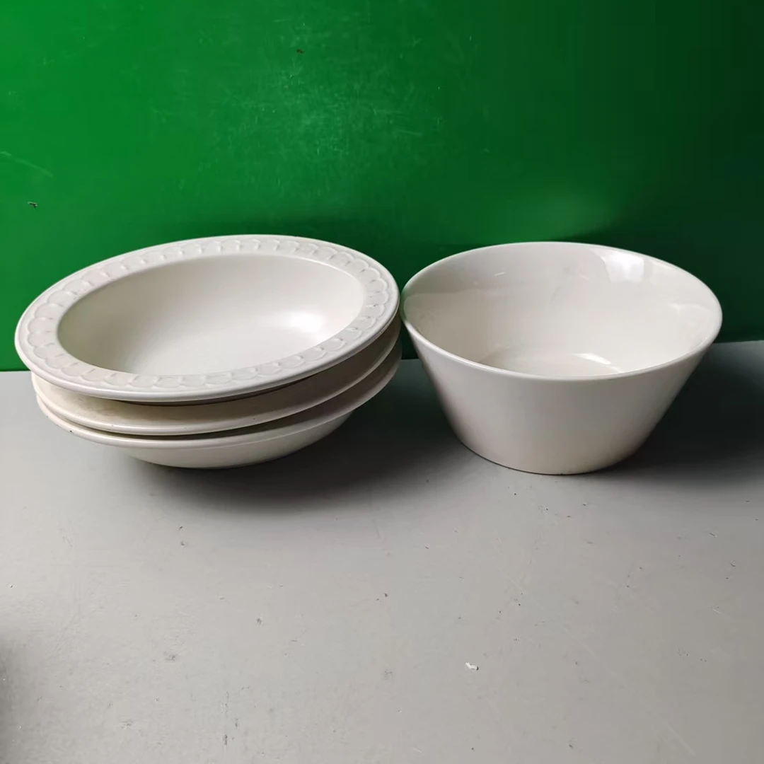 M1244 盘3个（口径13，高4）碗1个（口径14，高6）陶瓷餐具 D1
