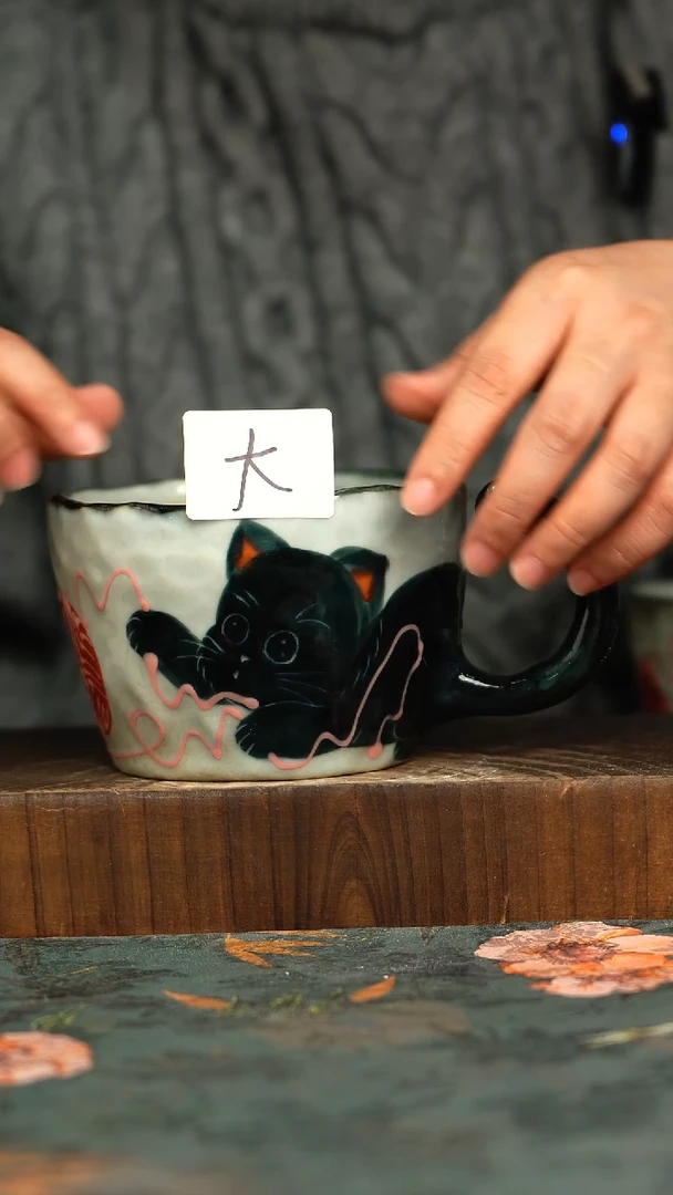 杯釉下彩手工手绘同款陶器