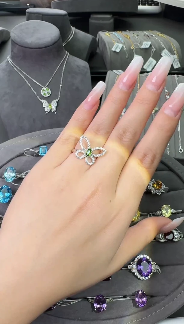银S925镶嵌透辉石戒指0.26ct【七天鉴赏期】