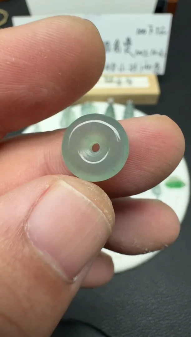 颈饰未镶嵌翡翠（3号）纯天然A货缅甸翡翠 平安扣手绳