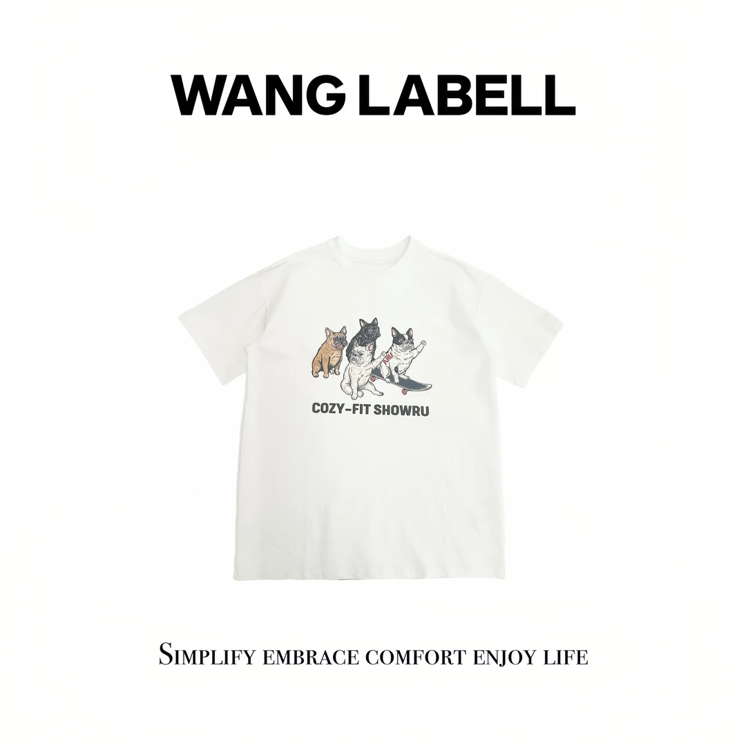 【王斌家】 |   胜利狗狗半袖  印花宽松圆领春夏重磅百搭