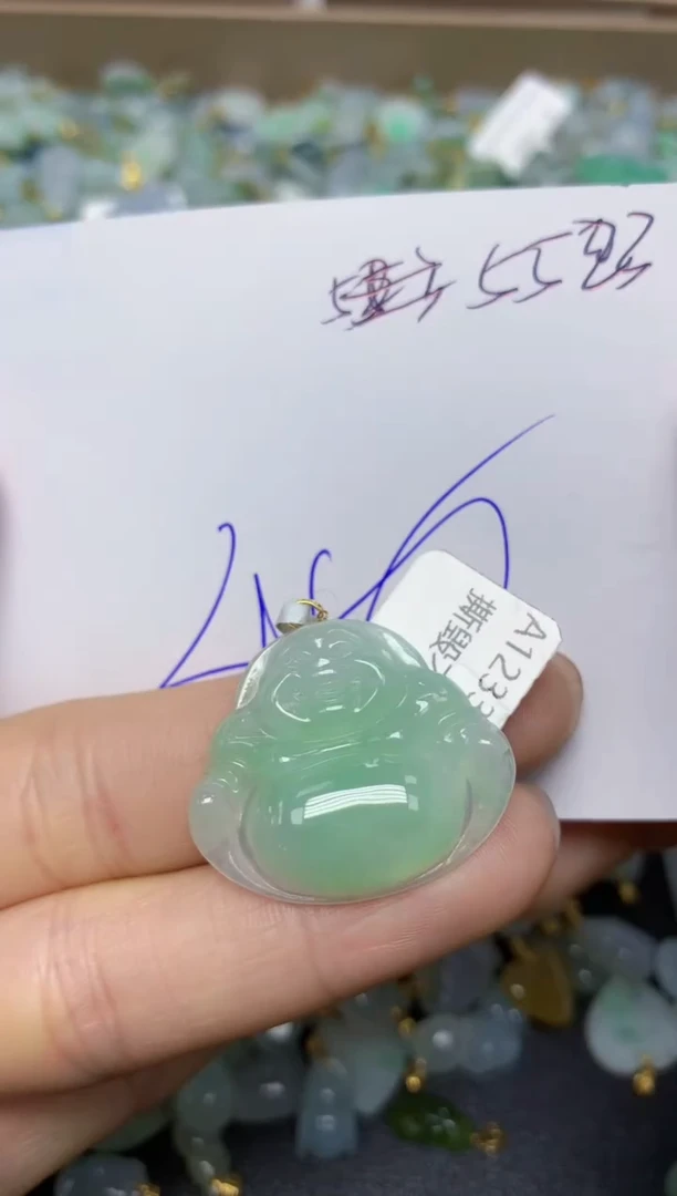 【闪购商品】翡翠挂件18K金镶嵌 天然翡翠A货