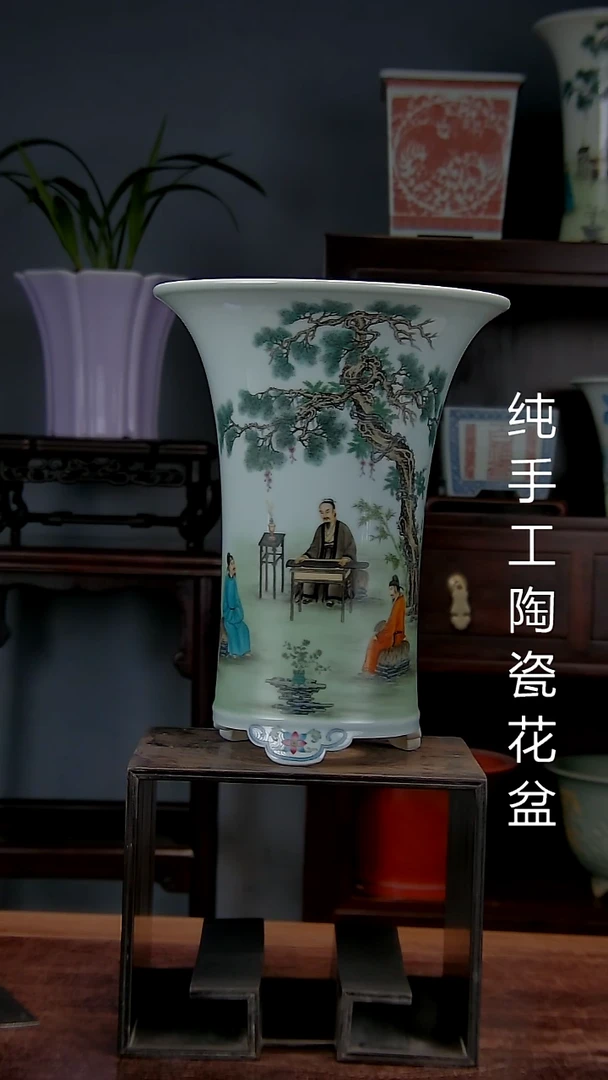 景德镇手工陶瓷花盆