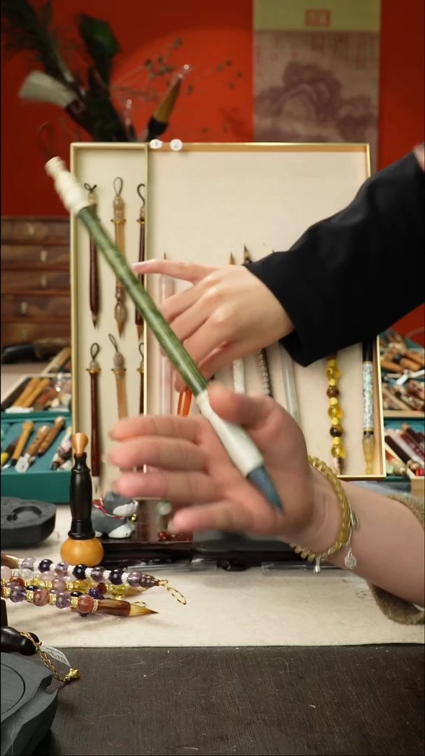 9号孤品高货毛笔链接 清水试笔 蘸墨不退