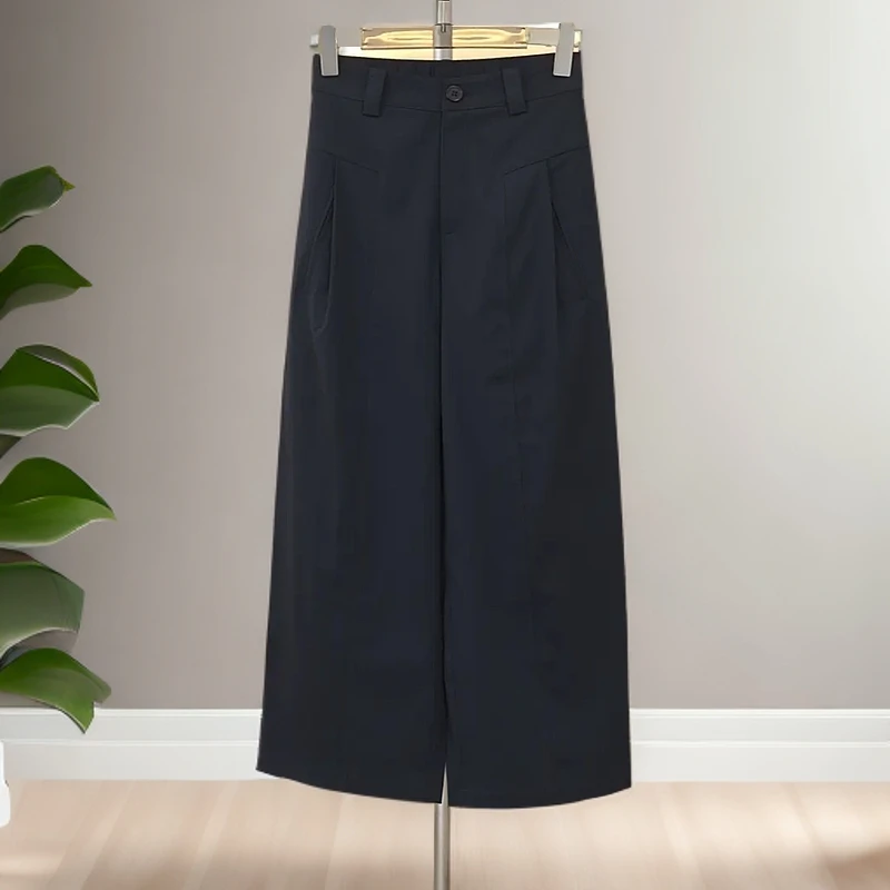 夏季百搭高腰显瘦直筒宽松松紧腰休闲裤