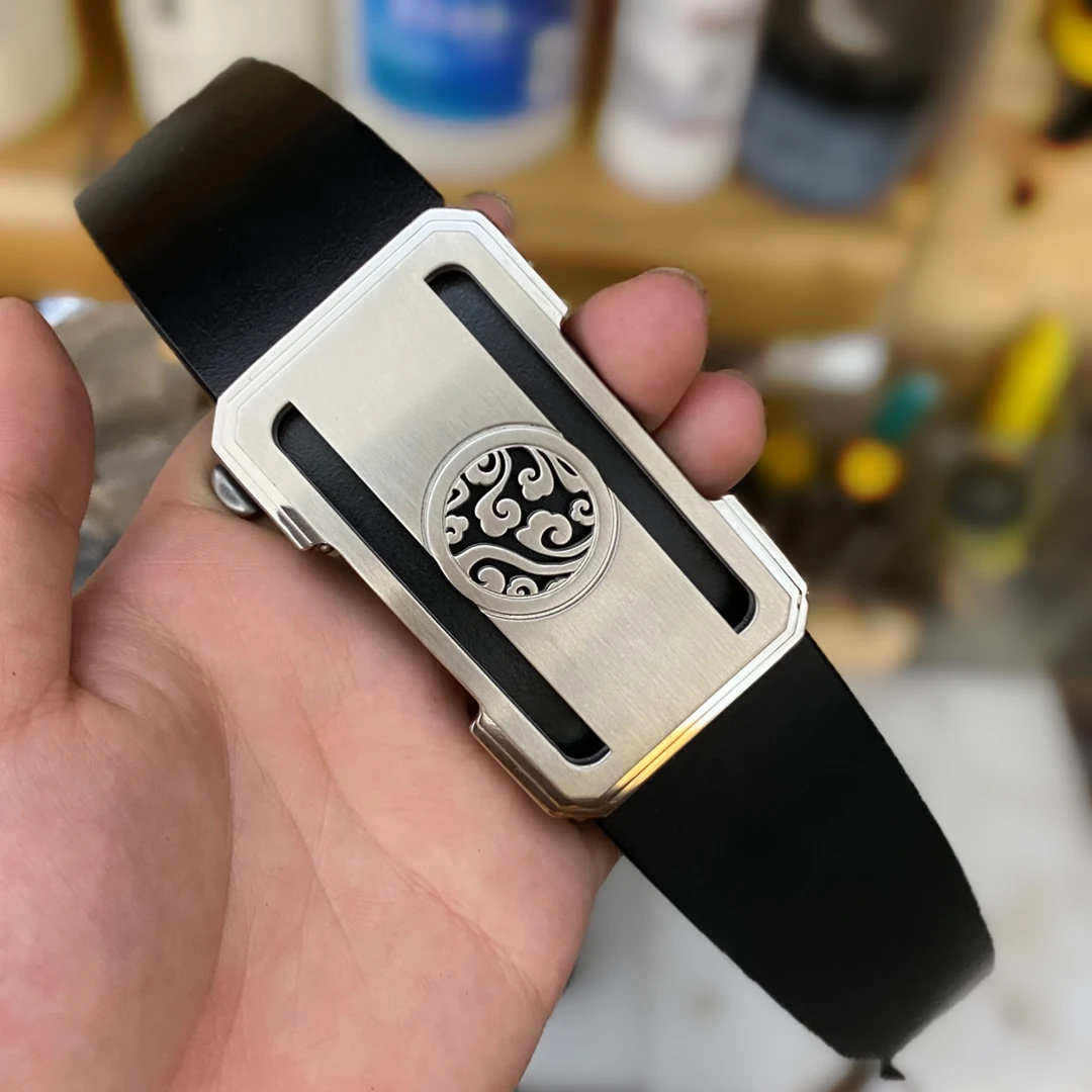 祥云自动扣外穿纯手工制作头层牛皮腰带真牛皮皮带男士真皮裤腰带