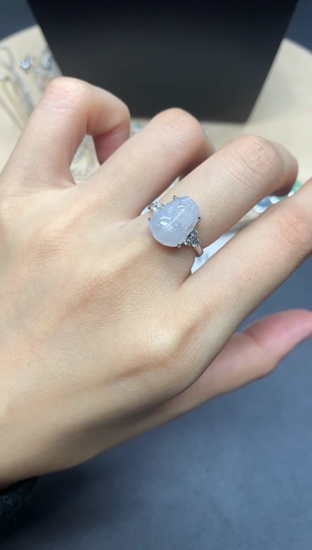 【闪购商品】翡翠戒指银S925镶嵌貔貅【多样性发其一】