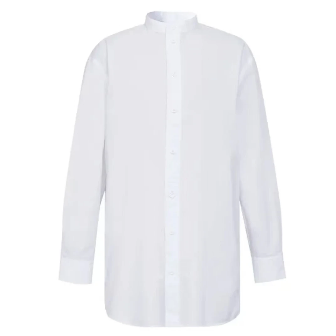 AMASS/阿玛施【设计师代表】纯色新中式立领长袖大白衬衫女5301011