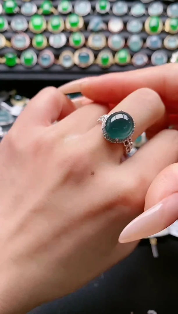 【闪购商品】翡翠戒指银S925镶嵌1111111