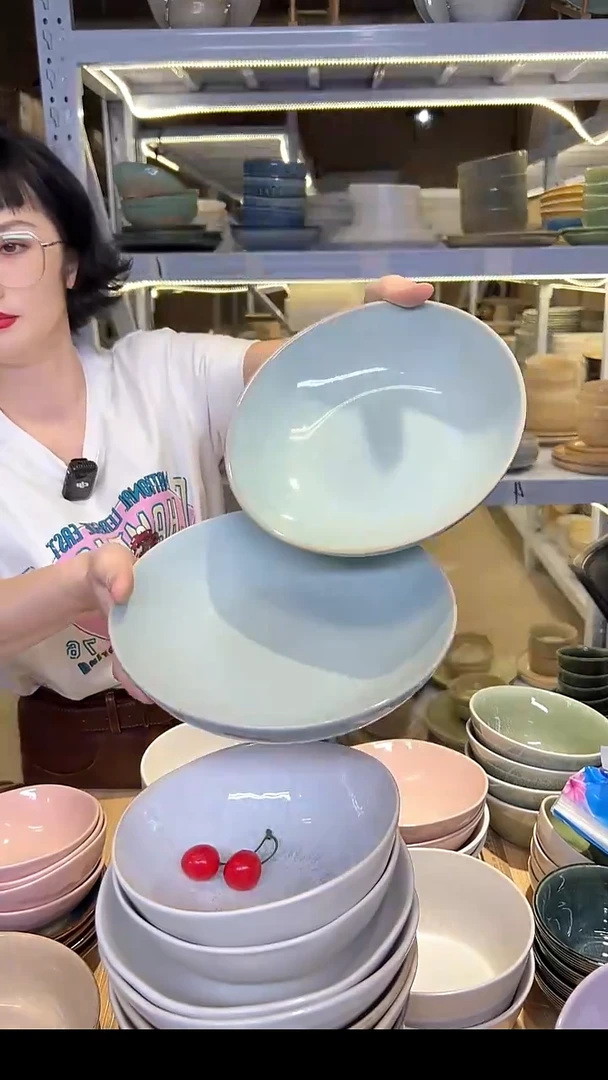 瓷90 外贸尾货高温釉下彩陶瓷餐具默认微瑕