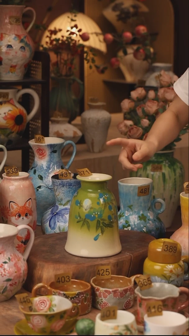 陶瓷371景德镇设计师手作花器摆件侘寂风