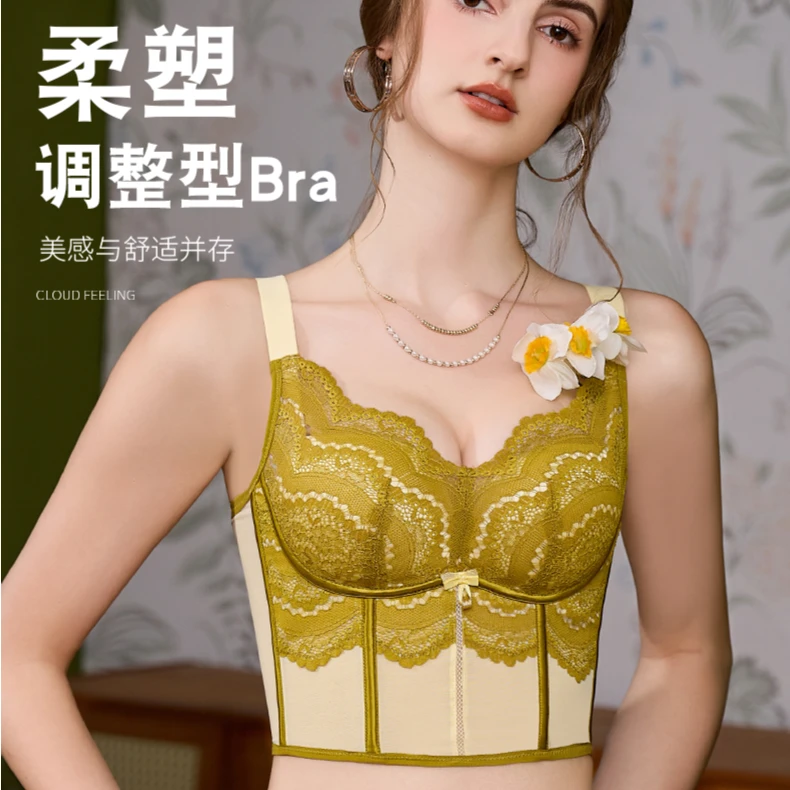 轻奢复古蕾丝柔塑聚拢内衣199-F