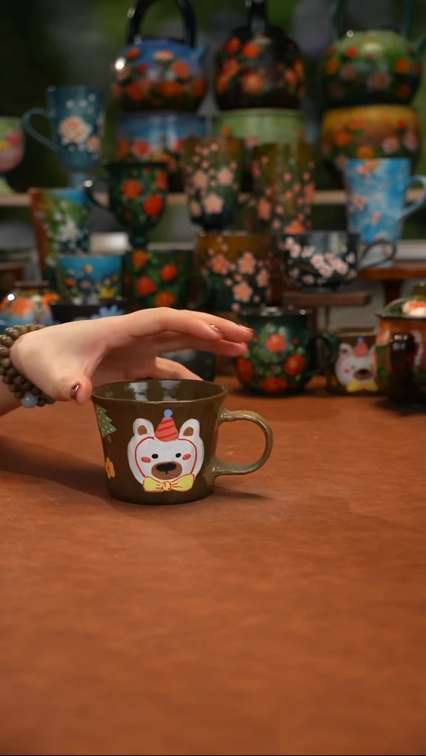 紫砂油画釉下彩手绘