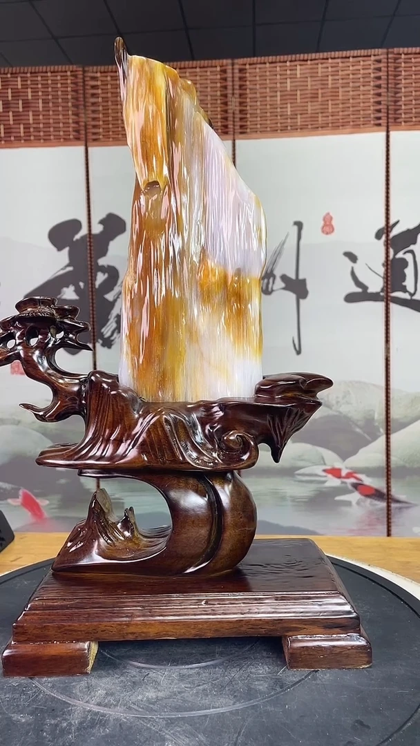 未镶嵌珠宝奇石硅化玉高43