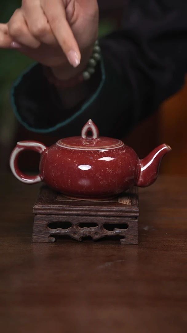 【闪购商品】清凉寺原产地仿古釉手工钧瓷天禄壶+两杯